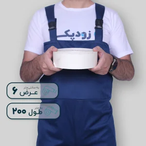 آب چسب ساده سفید عرض 6 سانتیمتر طول 200 متر ایران چسب
