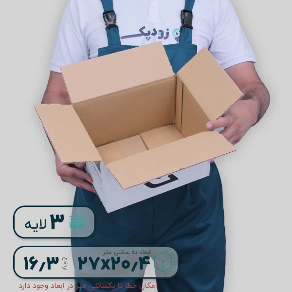 کارتن دو قدیم چاپ ایران پست تک رنگ داخلی