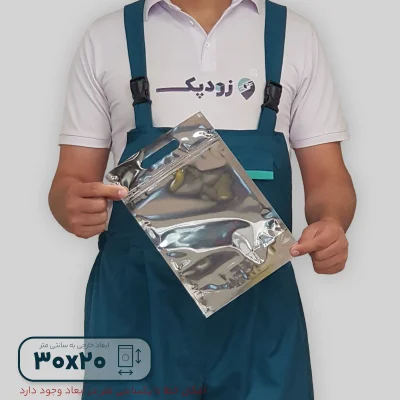 پاکت ایستاده زیپدار متالایز3020-پشت