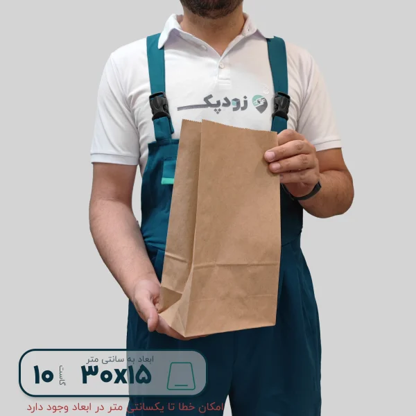 پاکت کرافت سه طرف گاست 15*30 بدون چاپ