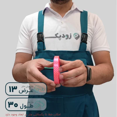 روبان 13 میلیمتر ساتن خالدار - تصویر 5