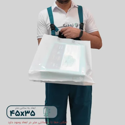 ساک دستی پلاستیکی براق 35*45 دسته زنبیلی - تصویر 3