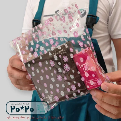 سلفون لب چسب دار طرح شکوفه 20*20 - تصویر 3